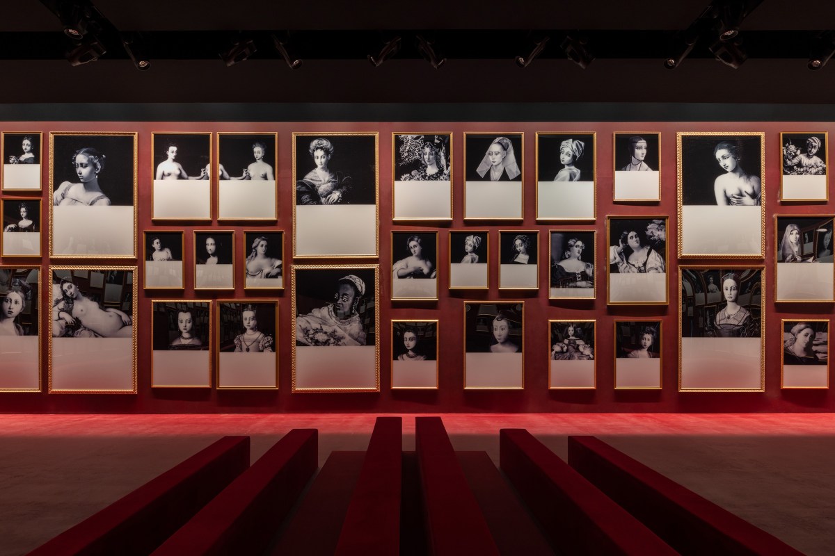 The scenography of the Dior Fall Winter 2022 (FW22) show designed by Bureau Betak in collaboration with Italian artist Marialla Bettineschi in the Les Tuileries in Paris, France - Photo ©Kristen Pelou